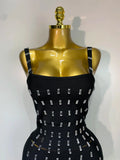 Women's Fashion Sexy Luxury Rhinestone Black Bodycon Bandage Dress Cocktail Evening Party Long Dresses Wedding Guest Gown