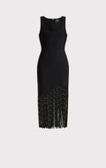 New Fashion Crystal Tassel Temperament Suspender Bodycon Bandage Dress Sexy Midi Evening Party Birthday Dresses Vestidos