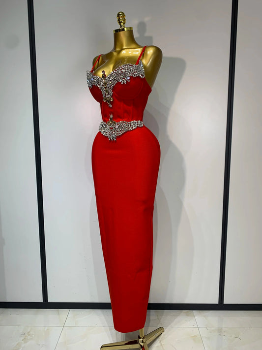 Women Bodycon Bandage Dress Wedding Sexy Backless Luxury Rhinestone Clothes Nightclub Evning Party Birthday Maxi Long Dresses