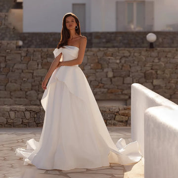 Simple A Line Wedding Gown For Women Off Shoulder Customized Wedding Dress Luxury 2025 Evening Bride Dresses