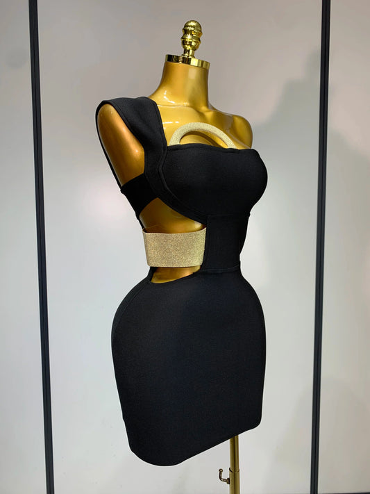 Luxury Birthday Dress Women Sexy Backless Black Bodycon Bandage Mini Dress Celebrate Birthday Evening Party Fashion Dress