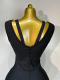 Women Black Elegant Bandage Dress Sexy Sleeveless Bodycon Evening Party Club Luxury Birthday Dress Wedding Guest Gown