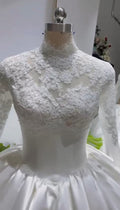 Muslim Princess Wedding Dress High Neck Long Sleeve With Lace Ball Gowns Hijab Bridal Dress Elegant Vestidos De Novia (Copy)