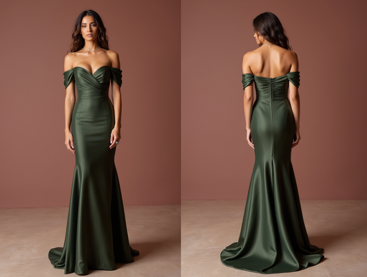 Glamorous Green Evening Dress & Prom Dress with Feather Details for Extra Drama