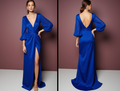 Ultra-Modern Blue Evening Dress & Prom Gown with Geometric Patterns