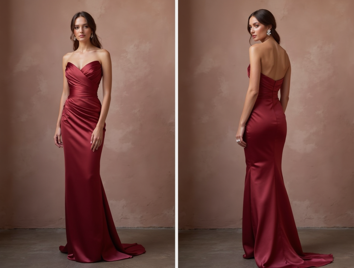 Classic Red Evening Dress & Prom Dress with Empire Waist for a Flowy Look
