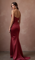 Classic Red Evening Dress & Prom Dress with Empire Waist for a Flowy Look