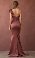 Fashionable Pink Evening Dress & Prom Dress with Rhinestone Straps