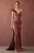Fashionable Pink Evening Dress & Prom Dress with Rhinestone Straps