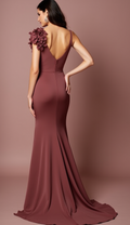 Show-Stopping Brown Evening Dress & Prom Dress with Gold Embellishments