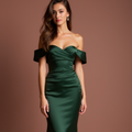Vintage-Inspired Green Evening Dress & Prom Dress with Beaded Fringe