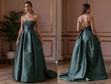Sophisticated Evening Dress and Prom Gown with a Draped Bodice for an Elegant Touch