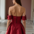 Trendy Red Evening Dress & Prom Dress with Tiered Ruffles and Sparkle Details