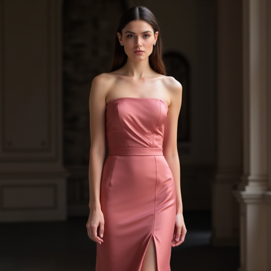 Elegant Pink Evening Dress & Prom Dress with Beaded Straps and Flowing Skirt