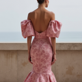 Elegant Pink Evening Dress & Prom Dress with Bell Sleeves for a Unique Look