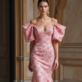 Elegant Pink Evening Dress & Prom Dress with Bell Sleeves for a Unique Look