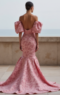Elegant Pink Evening Dress & Prom Dress with Bell Sleeves for a Unique Look