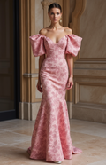 Elegant Pink Evening Dress & Prom Dress with Bell Sleeves for a Unique Look